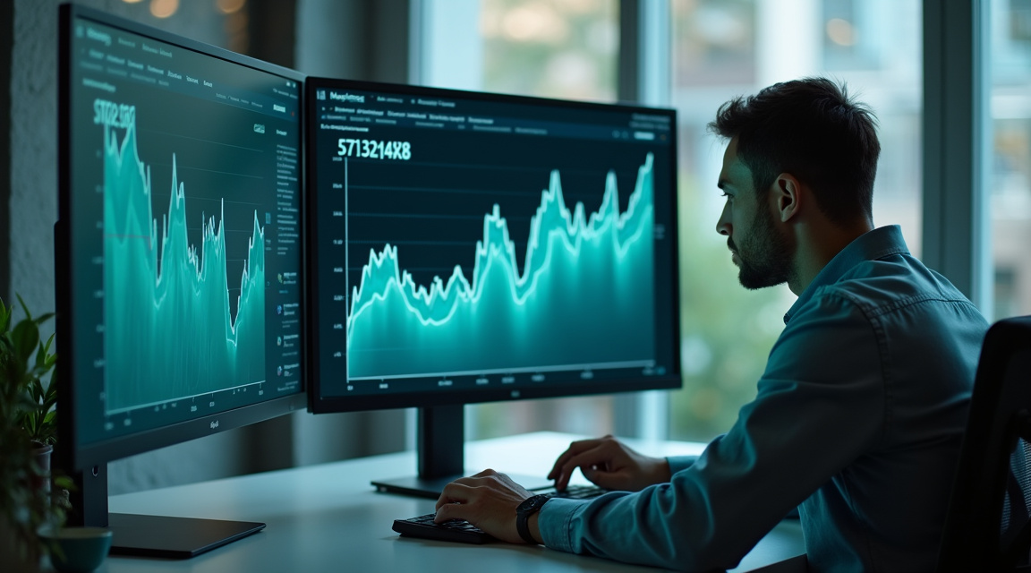 Profissional analisando uma queda de tráfego no painel após um core update